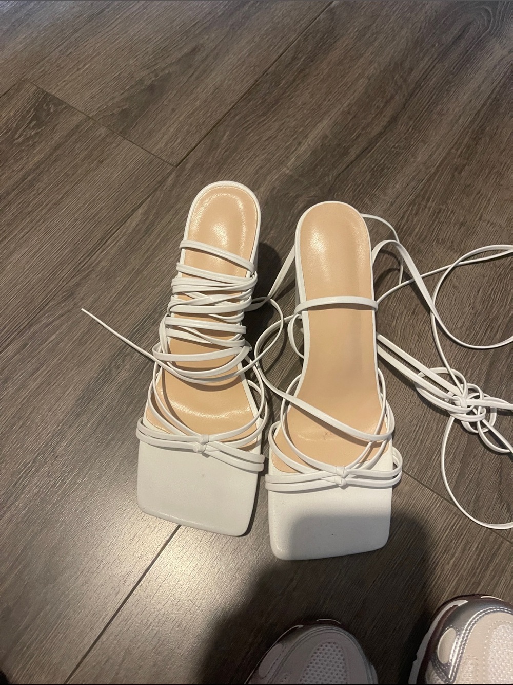 Classic White Strappy Square-Toe Women's Sandals